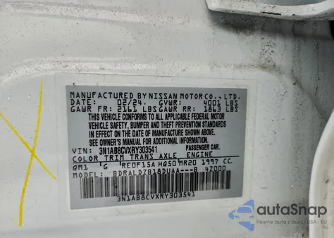 2024 Nissan Sentra Sv z USA, uszkodzony, nr VIN 3N1AB8CVXRY303541